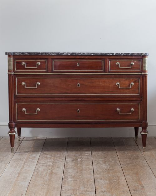 FRENCH 18TH CENTURY DIRECTOIRE STYLE MAHOGANY COMMODE - ADDITIONAL PHOTO 2