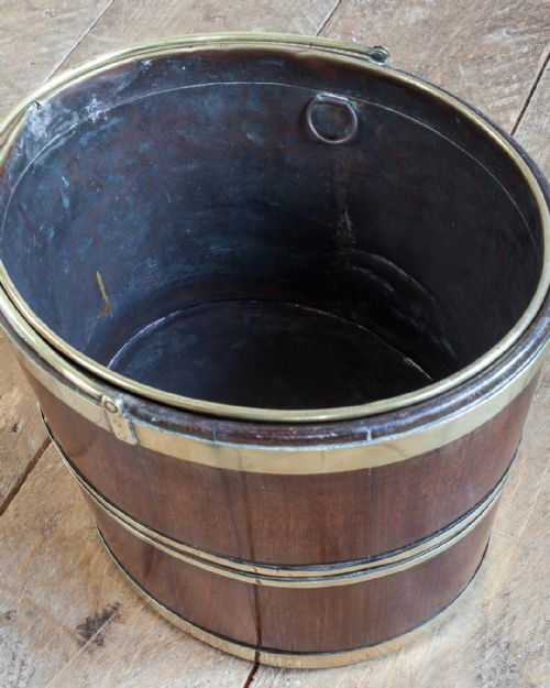 19TH CENTURY MAHOGANY BRASS BOUND BUCKET - ADDITIONAL PHOTO 1