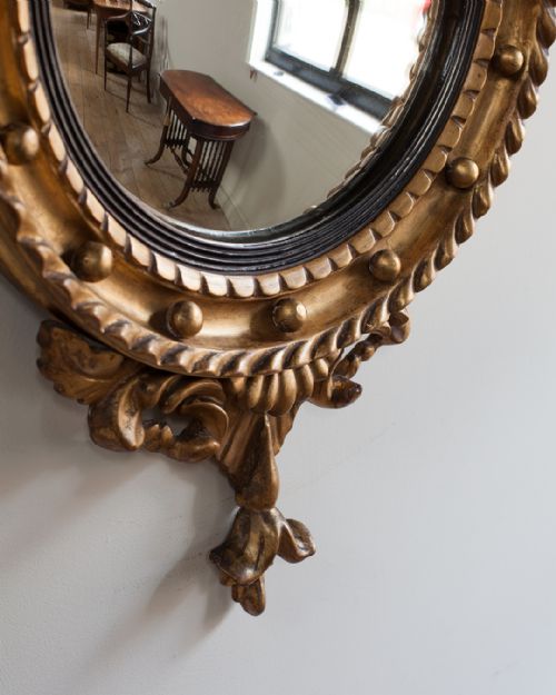 19TH CENTURY GILT CONVEX MIRROR - ADDITIONAL PHOTO 3