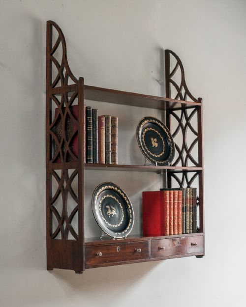 george iii padouk wood wall shelves - CATEGORY: ANTIQUE FURNITURE - DATED 19TH CENTURY