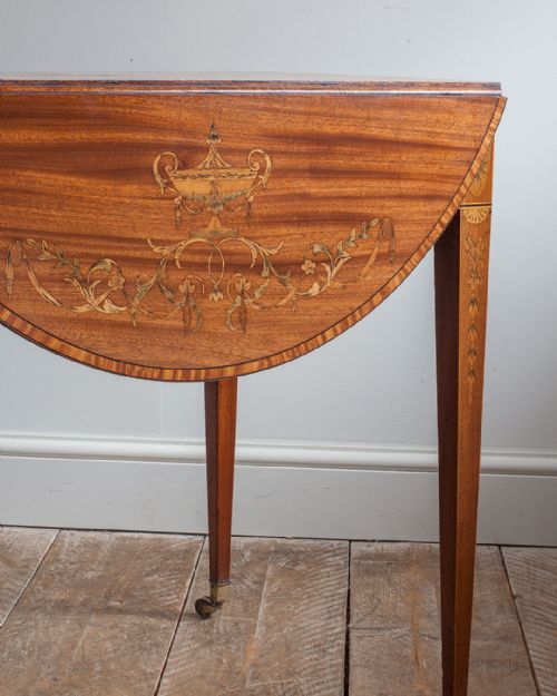 GEORGE III MARQUETRY OVAL PEMBROKE TABLE - ADDITIONAL PHOTO 7
