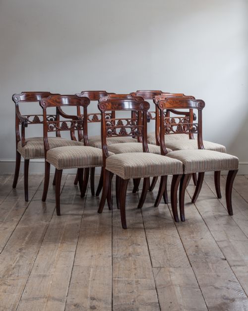 set of 8 regency mahogany dining chairs - CATEGORY: ANTIQUE CHAIRS - DATED 19TH CENTURY