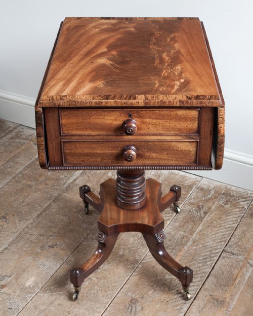 REGENCY MAHOGANY PEDESTAL WORK TABLE - ADDITIONAL PHOTO 2