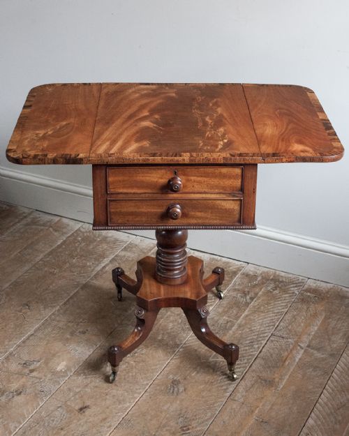 REGENCY MAHOGANY PEDESTAL WORK TABLE - ADDITIONAL PHOTO 3