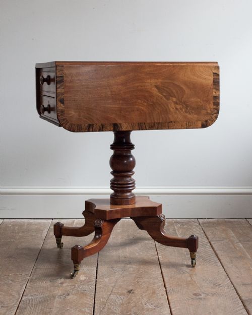 REGENCY MAHOGANY PEDESTAL WORK TABLE - ADDITIONAL PHOTO 4
