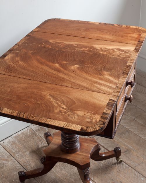 REGENCY MAHOGANY PEDESTAL WORK TABLE - ADDITIONAL PHOTO 5