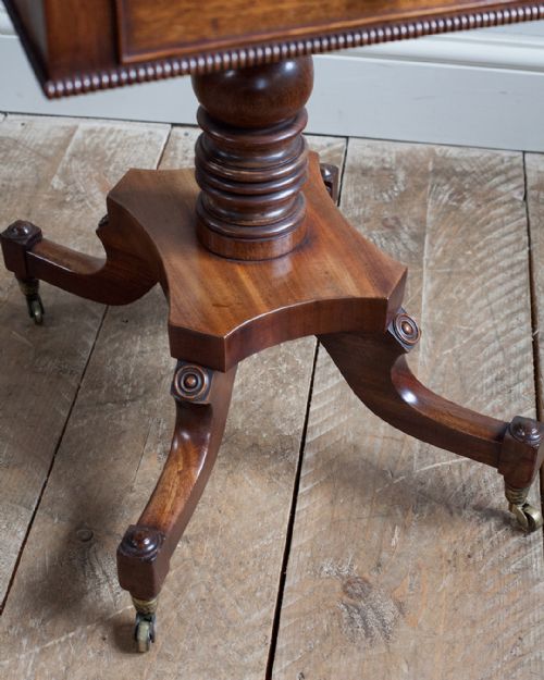 REGENCY MAHOGANY PEDESTAL WORK TABLE - ADDITIONAL PHOTO 6