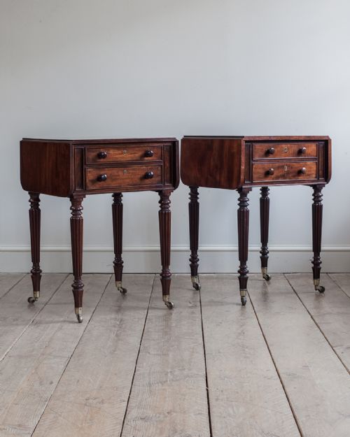 near pair of regency mahogany work tables by gillows - CATEGORY: ANTIQUE TABLES - DATED REGENCY
