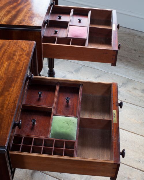 NEAR PAIR OF REGENCY MAHOGANY WORK TABLES BY GILLOWS - ADDITIONAL PHOTO 6