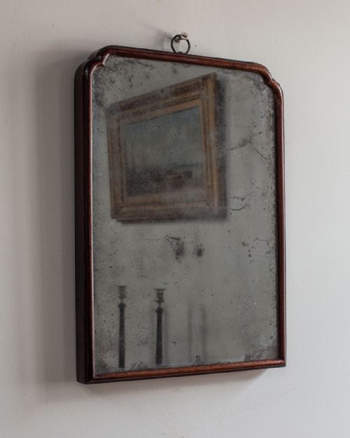 SMALL 18TH CENTURY MAHOGANY WALL DRESSING MIRROR - ADDITIONAL PHOTO 2