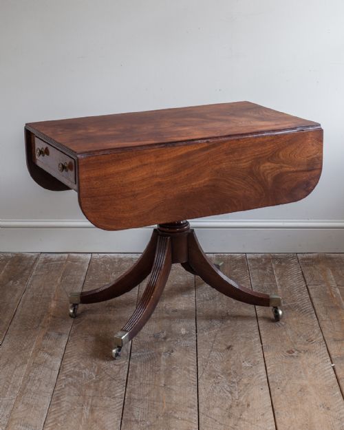 REGENCY MAHOGANY PEDESTAL PEMBROKE TABLE - ADDITIONAL PHOTO 3
