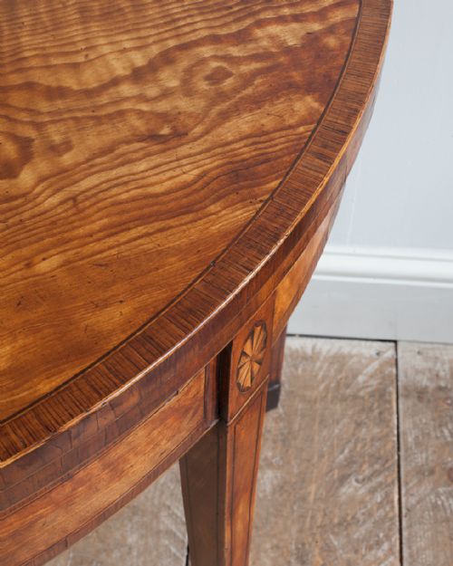 STUNNING GEORGE III SATINWOOD DEMI LUNE CARD TABLE - ADDITIONAL PHOTO 7