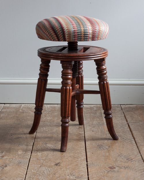 19TH CENTURY MAHOGANY PIANO STOOL - ADDITIONAL PHOTO 1