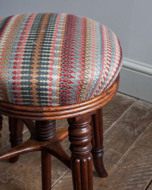 19TH CENTURY MAHOGANY PIANO STOOL - ADDITIONAL PHOTO 3