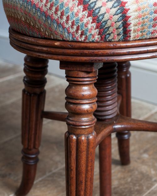 19TH CENTURY MAHOGANY PIANO STOOL - ADDITIONAL PHOTO 4