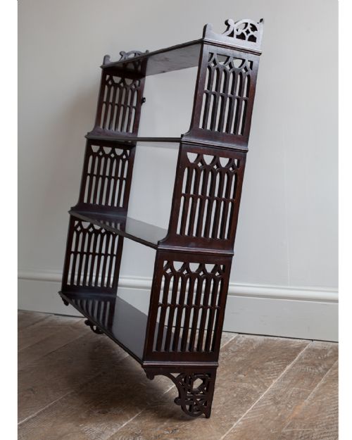 edwardian mahogany waterfall wall shelves - CATEGORY: ANTIQUE FURNITURE - DATED EDWARDIAN