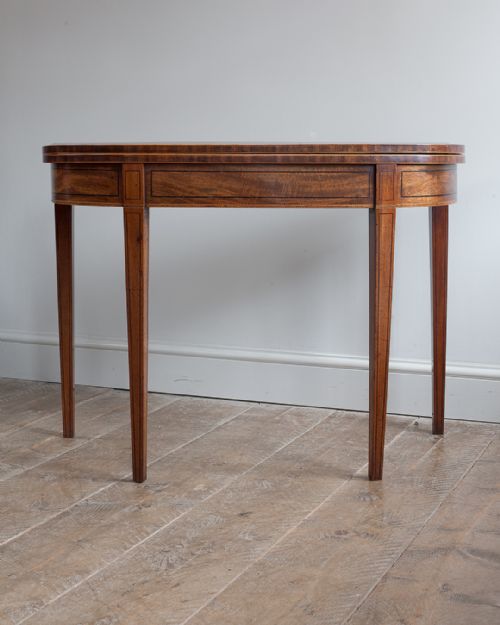 GEORGIAN MAHOGANY D SHAPED TEA TABLE - ADDITIONAL PHOTO 1