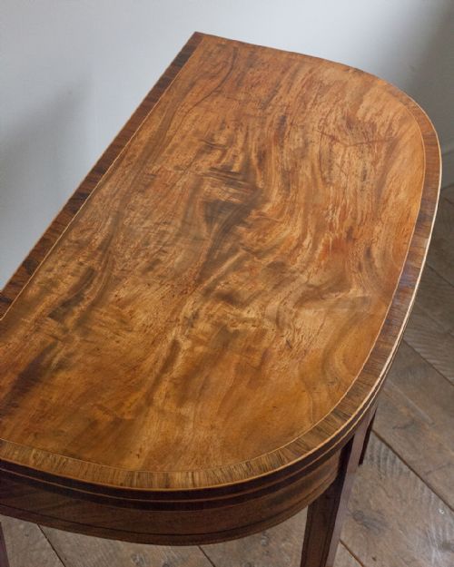 GEORGIAN MAHOGANY D SHAPED TEA TABLE - ADDITIONAL PHOTO 2