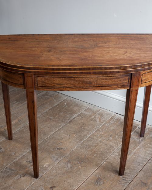 GEORGIAN MAHOGANY D SHAPED TEA TABLE - ADDITIONAL PHOTO 3