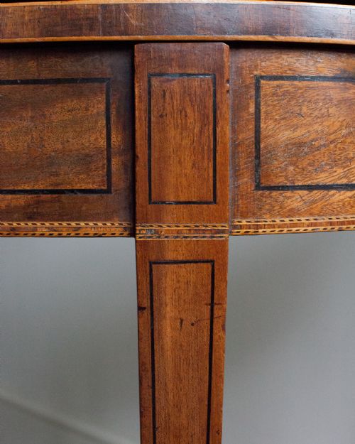 GEORGIAN MAHOGANY D SHAPED TEA TABLE - ADDITIONAL PHOTO 4
