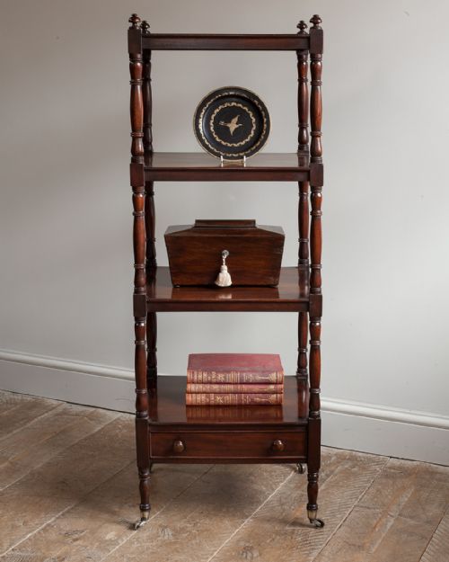 GOOD QUALITY REGENCY MAHOGANY WHATNOT - ADDITIONAL PHOTO 1