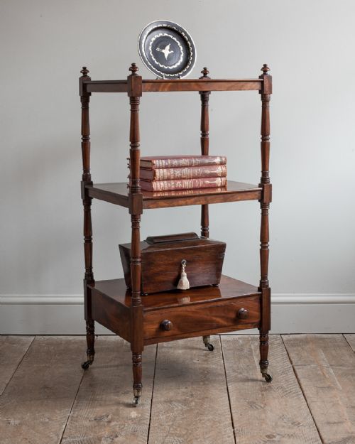 DELIGHTFUL REGENCY MAHOGANY WHATNOT - ADDITIONAL PHOTO 2