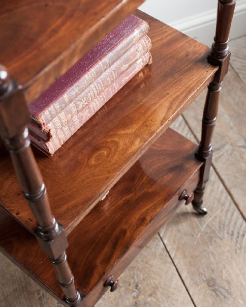 DELIGHTFUL REGENCY MAHOGANY WHATNOT - ADDITIONAL PHOTO 4