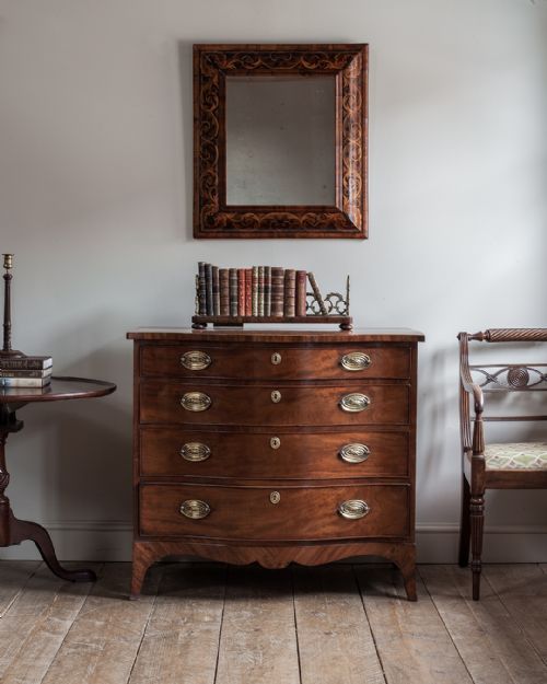 WILLIAM MARY SEAWEED MARQUETRY CUSHION MIRROR - ADDITIONAL PHOTO 1