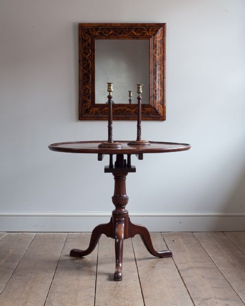 WILLIAM MARY SEAWEED MARQUETRY CUSHION MIRROR - ADDITIONAL PHOTO 2