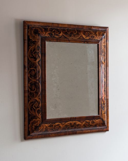 WILLIAM MARY SEAWEED MARQUETRY CUSHION MIRROR - ADDITIONAL PHOTO 3