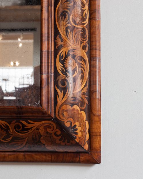 WILLIAM MARY SEAWEED MARQUETRY CUSHION MIRROR - ADDITIONAL PHOTO 5