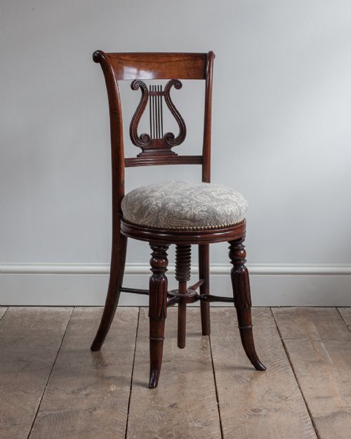 regency mahogany music chair - CATEGORY: ANTIQUE STOOLS - DATED 19TH CENTURY