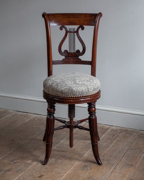REGENCY MAHOGANY MUSIC CHAIR - ADDITIONAL PHOTO 1