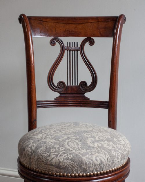 REGENCY MAHOGANY MUSIC CHAIR - ADDITIONAL PHOTO 2