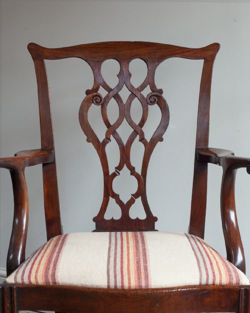 CHIPPENDALE PERIOD MAHOGANY CARVER CHAIR - ADDITIONAL PHOTO 3