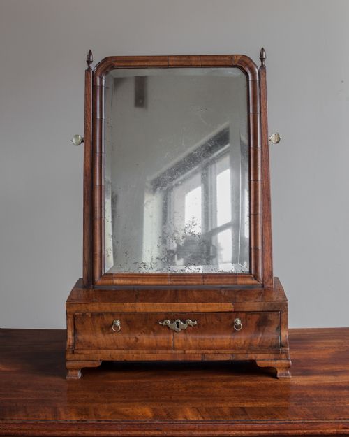 GEORGE III WALNUT TOILET MIRROR - ADDITIONAL PHOTO 1