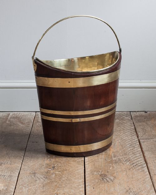 19TH CENTURY DUTCH MAHOGANY BRASS BOUND BUCKET - ADDITIONAL PHOTO 1