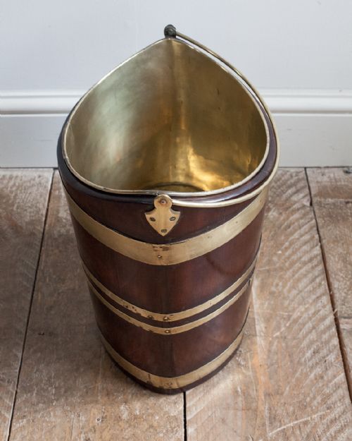 19TH CENTURY DUTCH MAHOGANY BRASS BOUND BUCKET - ADDITIONAL PHOTO 3