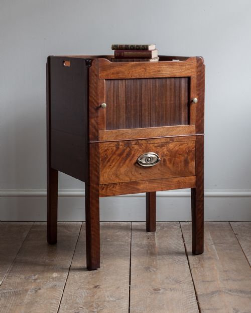 GEORGE III MAHOGANY TAMBOUR COMMODE - ADDITIONAL PHOTO 1