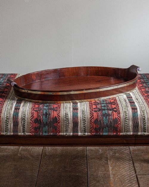 george iii mahogany brass bound oval tray - CATEGORY: ANTIQUE MISCELLANEOUS - DATED GEORGIAN