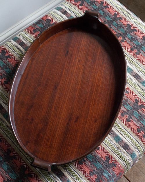 GEORGE III MAHOGANY BRASS BOUND OVAL TRAY - ADDITIONAL PHOTO 1