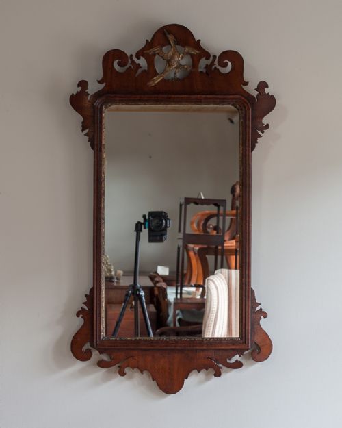 GEORGE III MAHOGANY FRET MIRROR - ADDITIONAL PHOTO 1