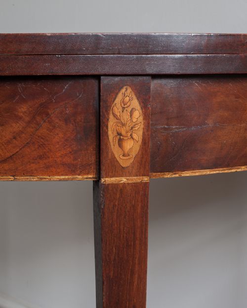 GEORGE III MAHOGANY DEMI LUNE CARD TABLE - ADDITIONAL PHOTO 3