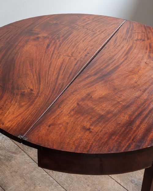 GEORGE III MAHOGANY DEMI LUNE CARD TABLE - ADDITIONAL PHOTO 6