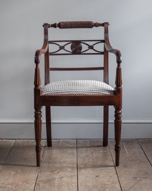 REGENCY MAHOGANY DESK CHAIR - ADDITIONAL PHOTO 1
