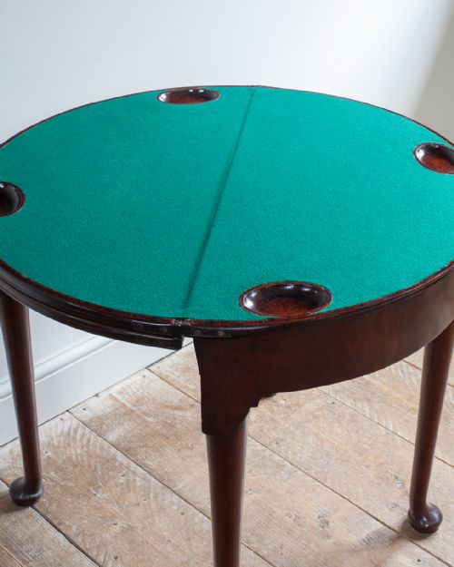 18TH CENTURY MAHOGANY TRIFOLD GAMES TABLE - ADDITIONAL PHOTO 6