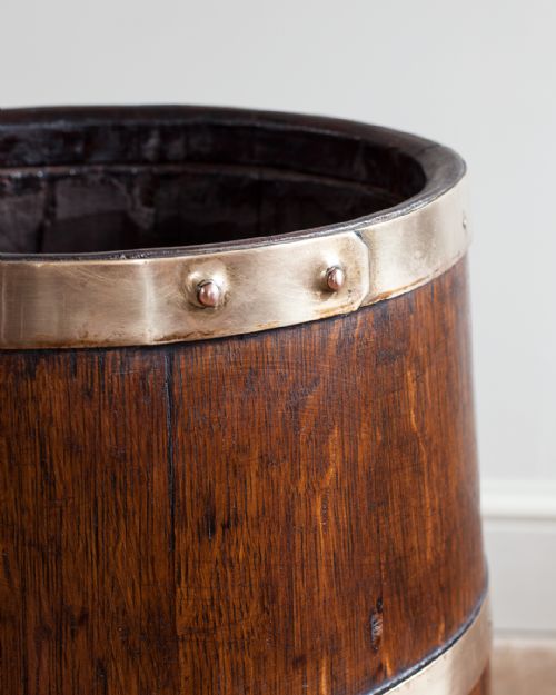 19TH CENTURY BRASS BOUND OAK STICK STAND - ADDITIONAL PHOTO 2
