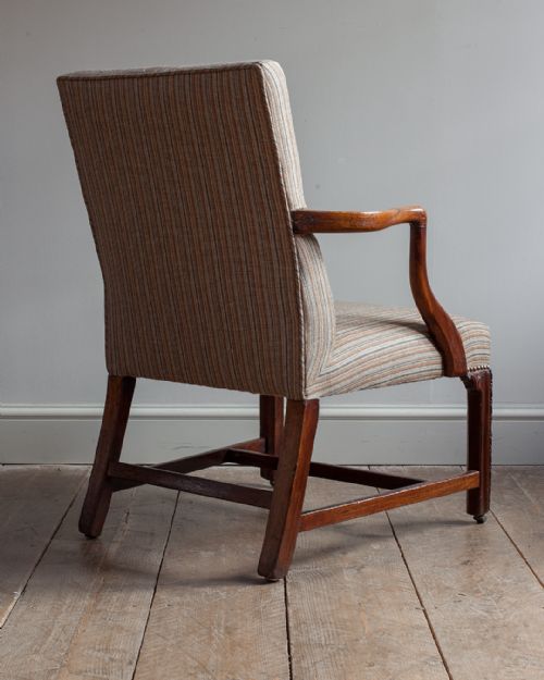 SMALL GEORGIAN MAHOGANY GAINSBOROUGH ARMCHAIR - ADDITIONAL PHOTO 3