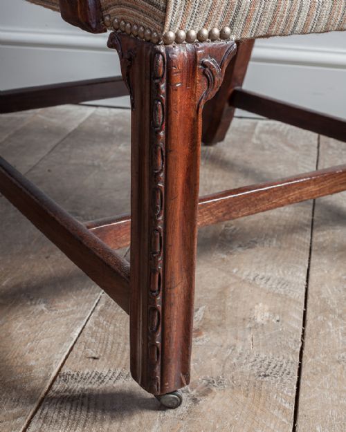 SMALL GEORGIAN MAHOGANY GAINSBOROUGH ARMCHAIR - ADDITIONAL PHOTO 7