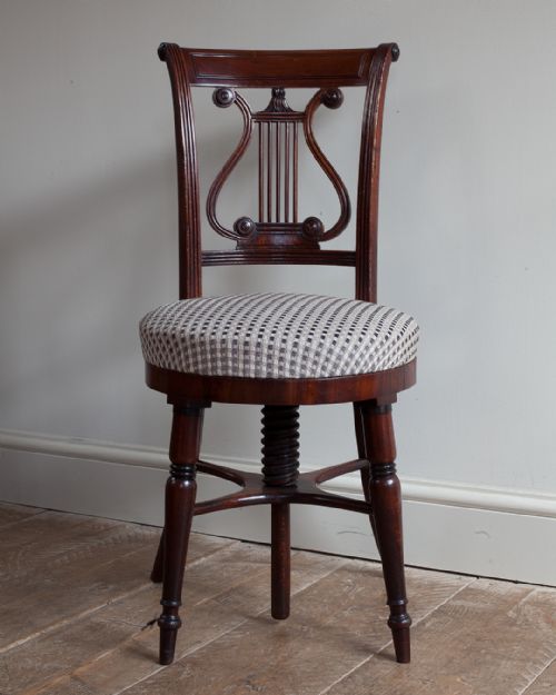 REGENCY MAHOGANY MUSIC CHAIR - ADDITIONAL PHOTO 1